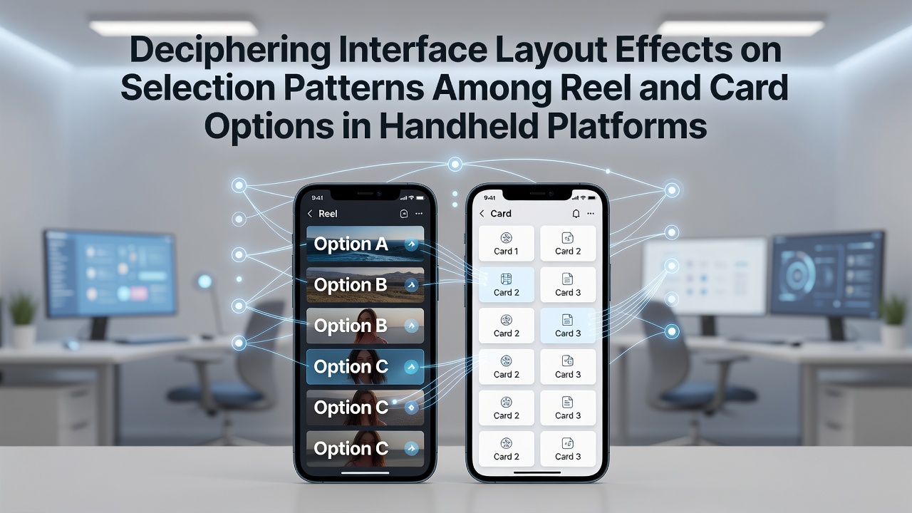 Handheld device screen showing side-by-side reel and card game layouts with user selection highlights