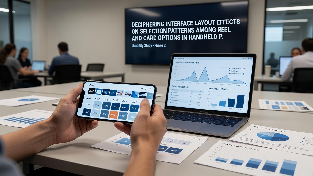 Comparison view of mobile interface layouts highlighting reel and card selection zones on different handheld screens