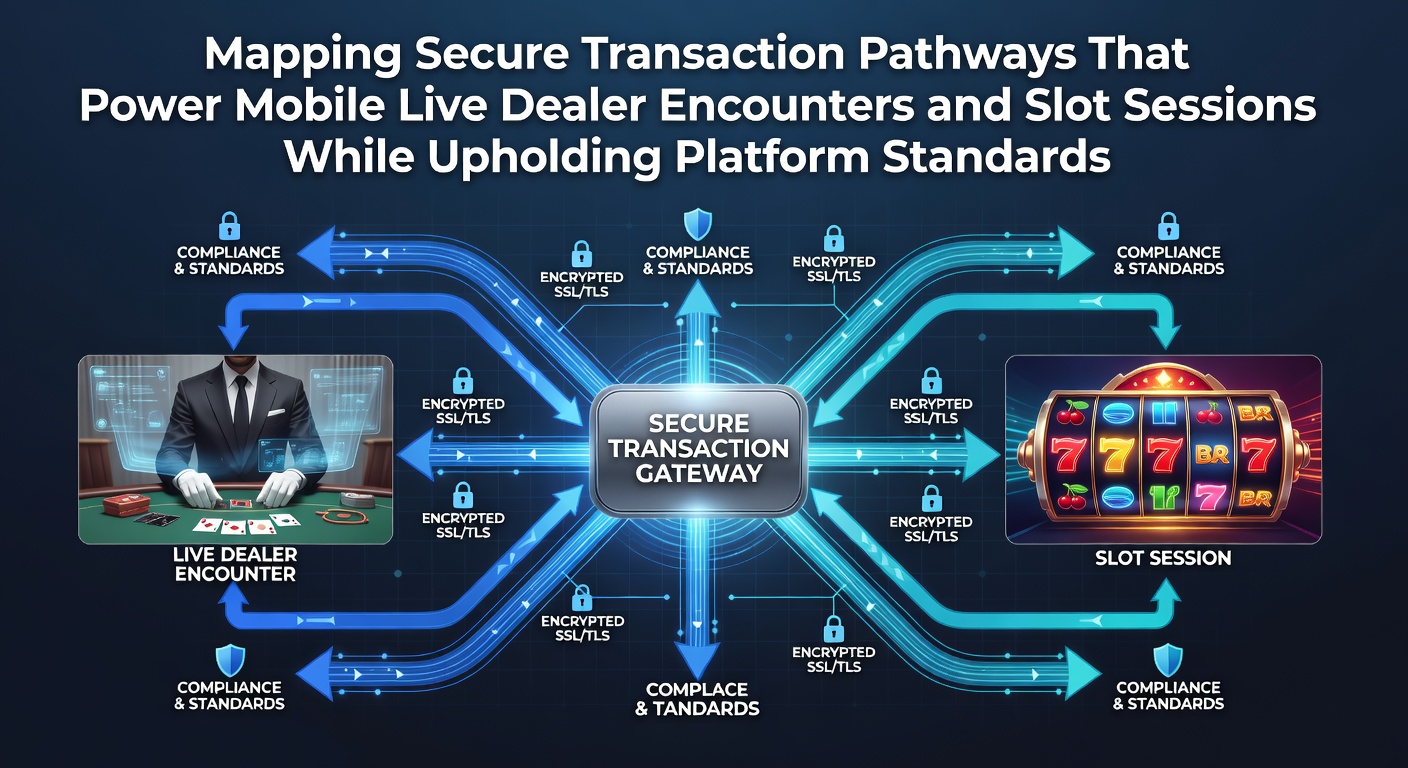 Secure mobile transaction pathways illustrated with encryption layers and real-time data flows for live dealer and slot gaming sessions