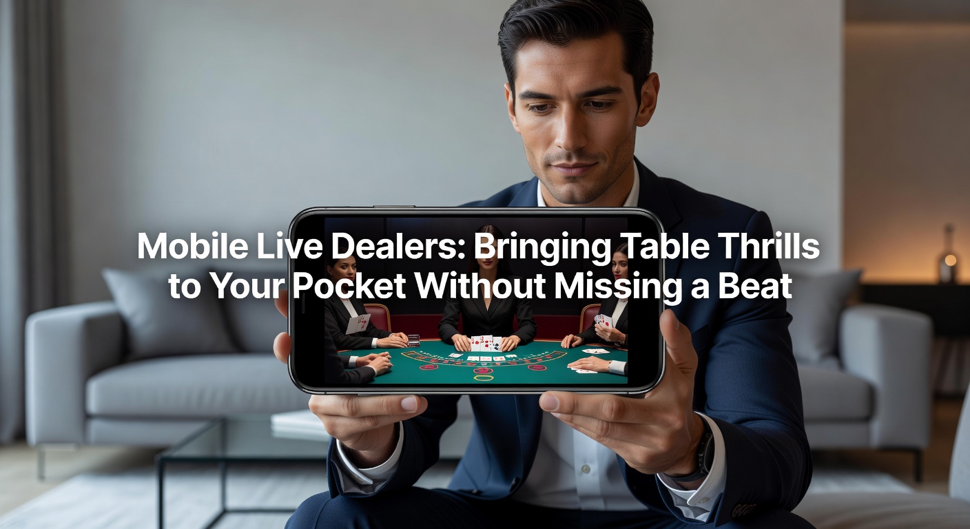 A live dealer at a mobile-optimized blackjack table, cards flying across a vibrant green felt surface streamed directly to a smartphone screen
